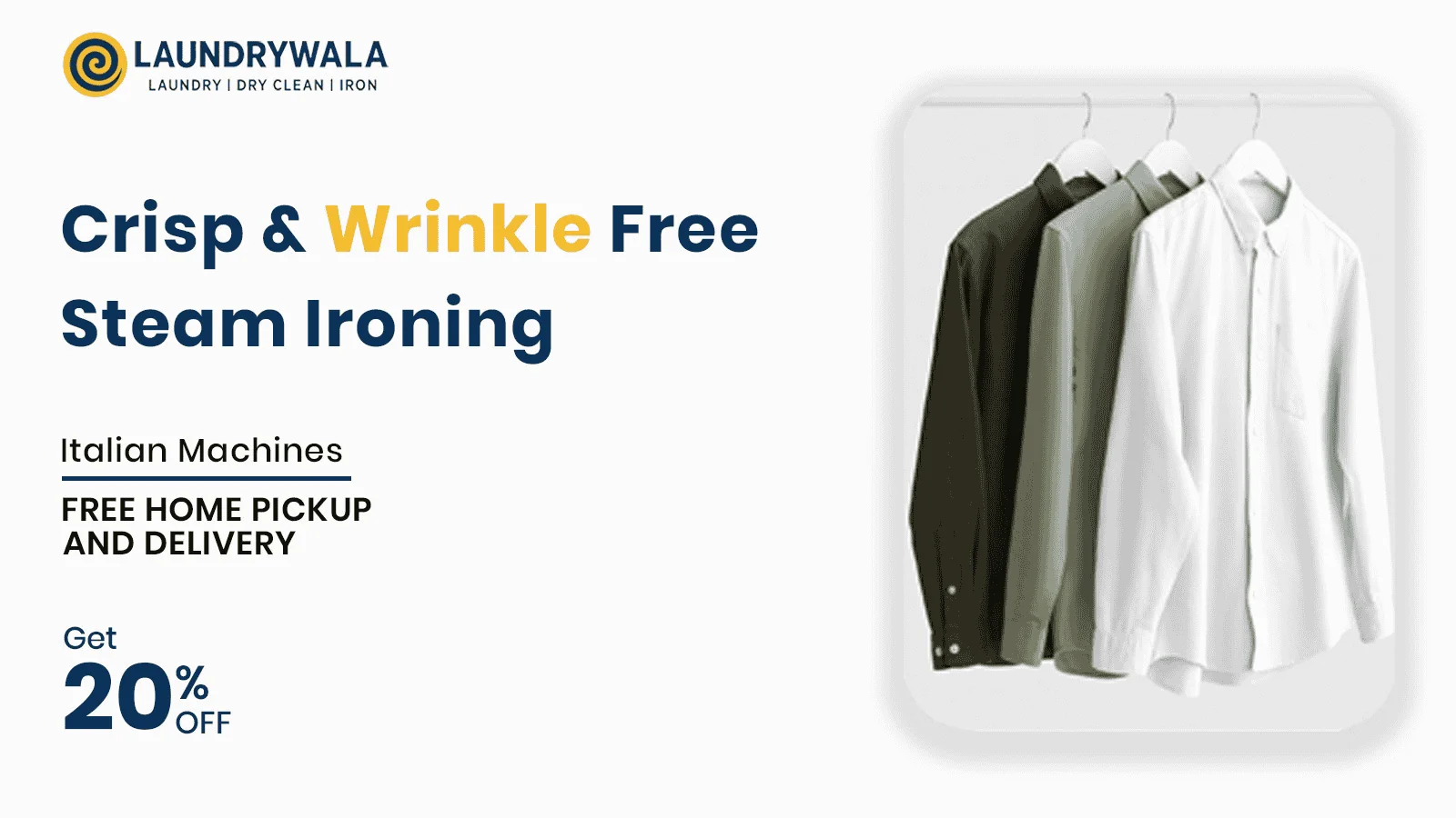 Laundrywala HSR Layout offer on ironing flat 20% OFF